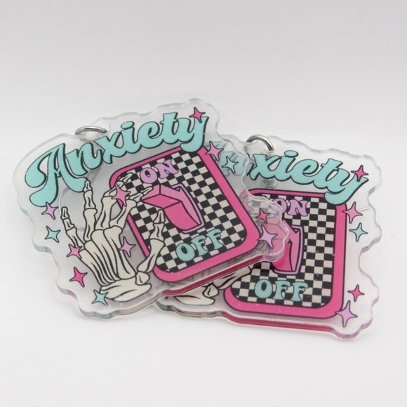 Unique Acrylic Grunge Alternative Comedy Dangle Skeleton Earrings - Picture 6 of 6